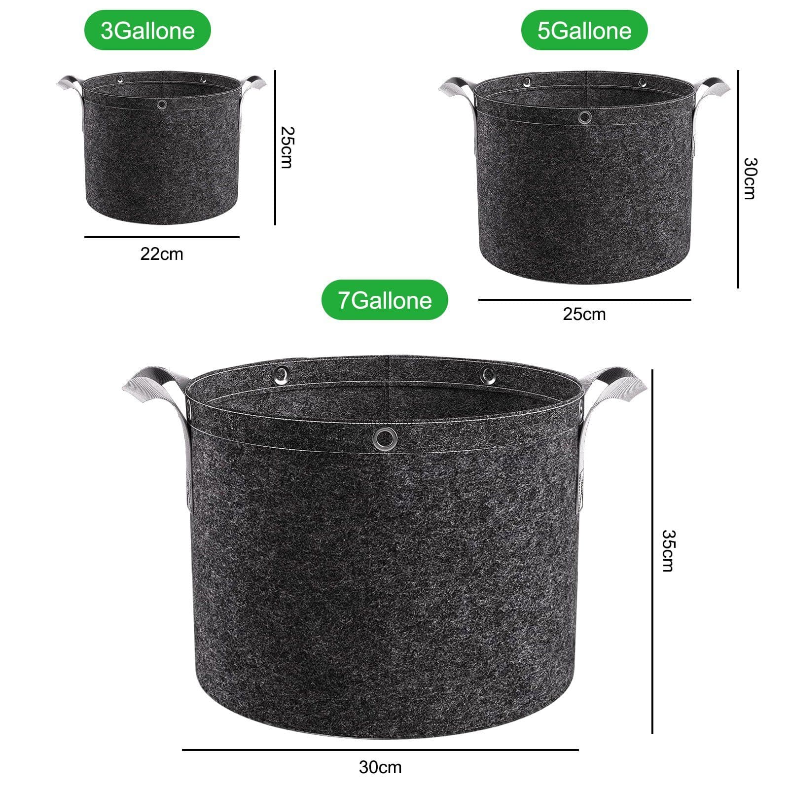 Sunicol Pflanzkübel Kartoffel Pflanzsack Schwarz Vliesstoff