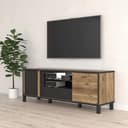 FORTE Lowboard Hayato TV-Schrank Modern Braun/Schwarz Bild 2