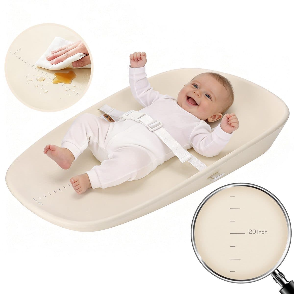 bioby Wickelauflage Beige EVA Wasserdicht mit Sicherheitsgurt - Bild 2