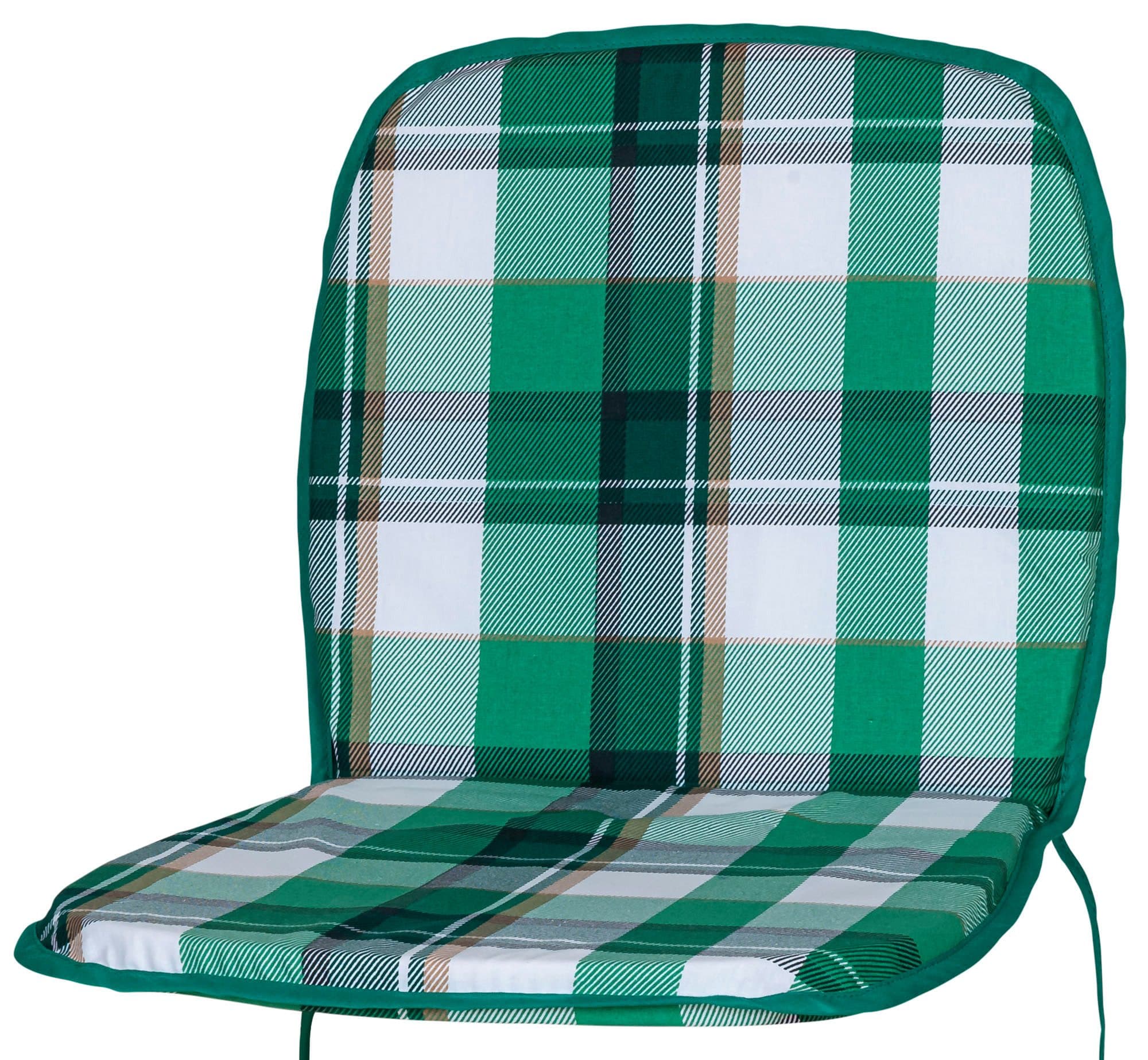 KETTtex Polsterauflage Monoblock niedrig grün-weiß kariert