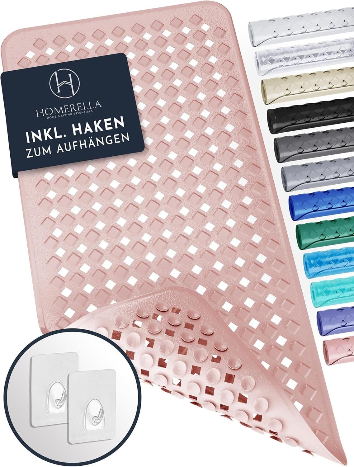 Homerella Badematte rutschfest schimmelresistent rosa inkl. Aufhängung - Bild 2