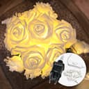 COZY HOME LED-Lichterkette Rosen Weiß 5 Meter 20 Blumen Bild 2