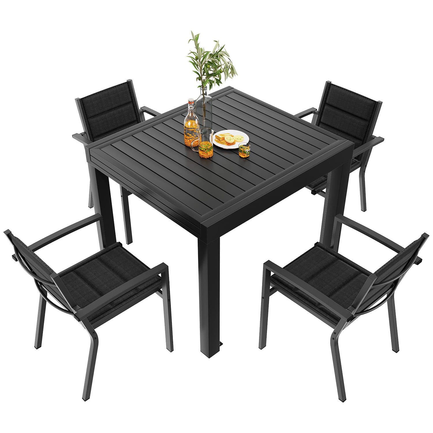 GUNJI Aluminium Gartenstuhl Set Stapelbar Wetterfest - Bild 2