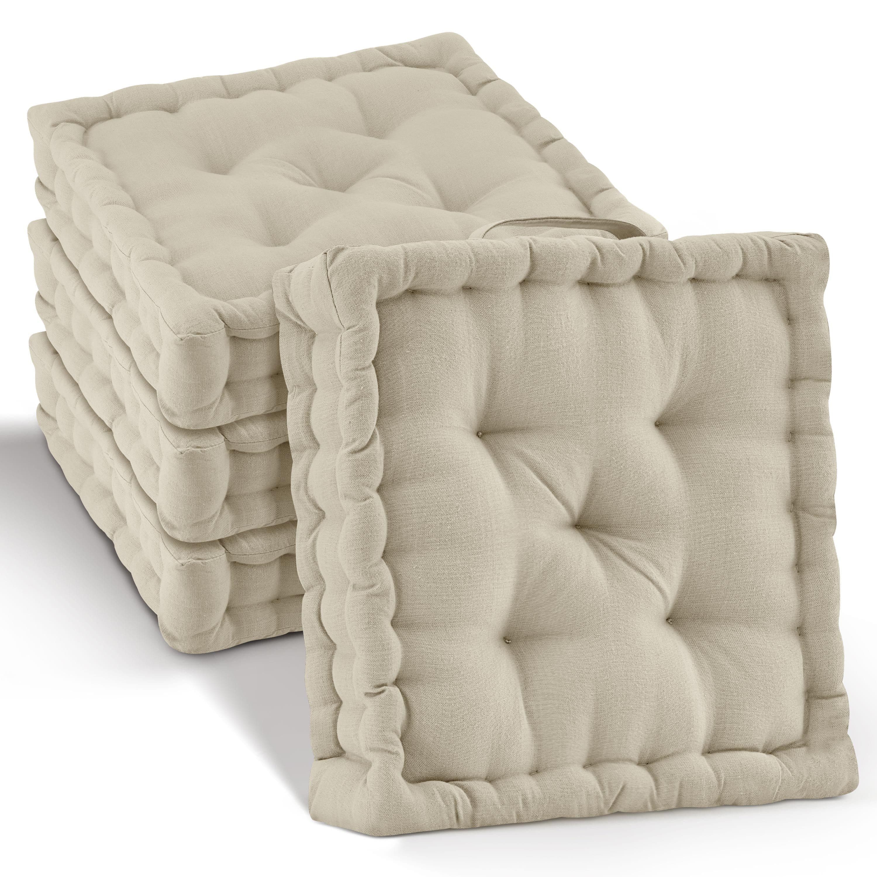 Beautissu Stuhlkissen 4er Set Mila Leinen Beige - Bild 2