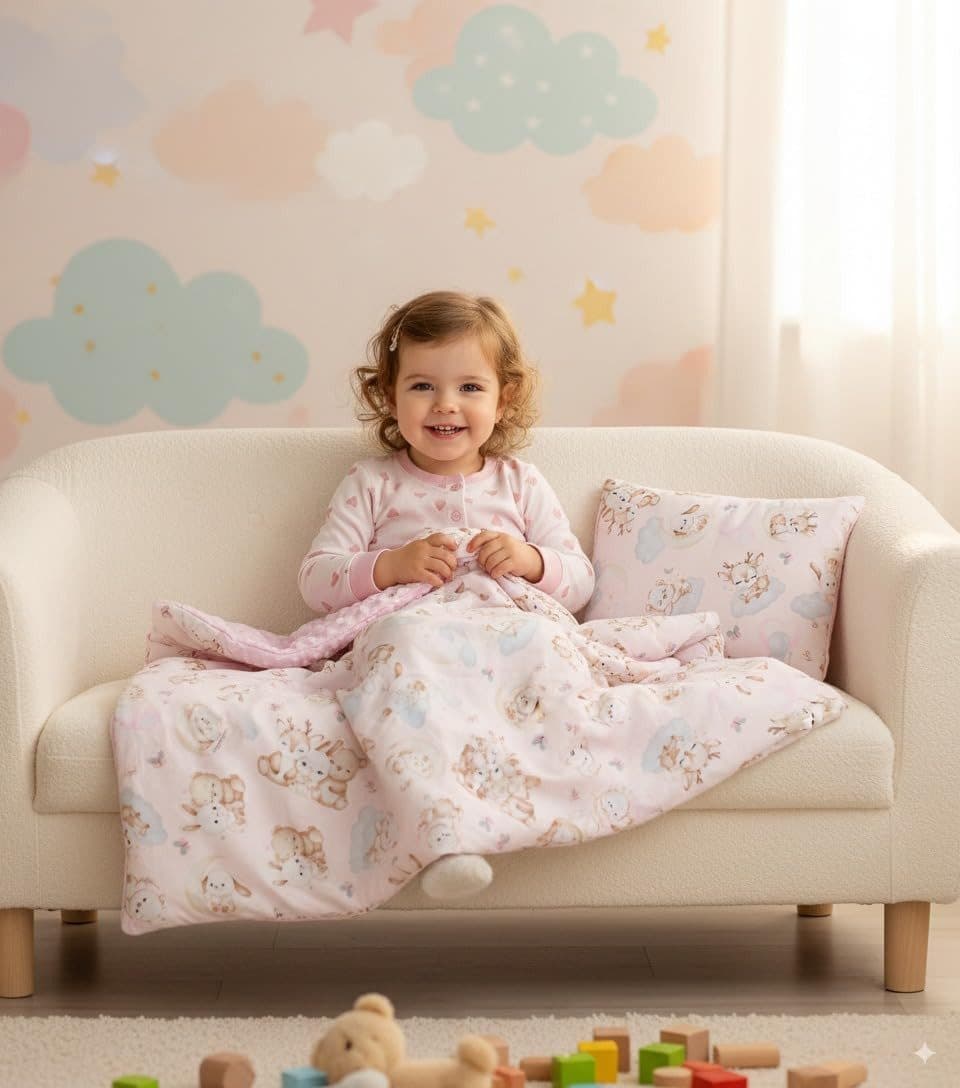 BabyLux Babydecke Krabbeldecke MINKY Kuscheldecke 75x100 cm+KISSEN Rosa + Schnuckis - Bild 2
