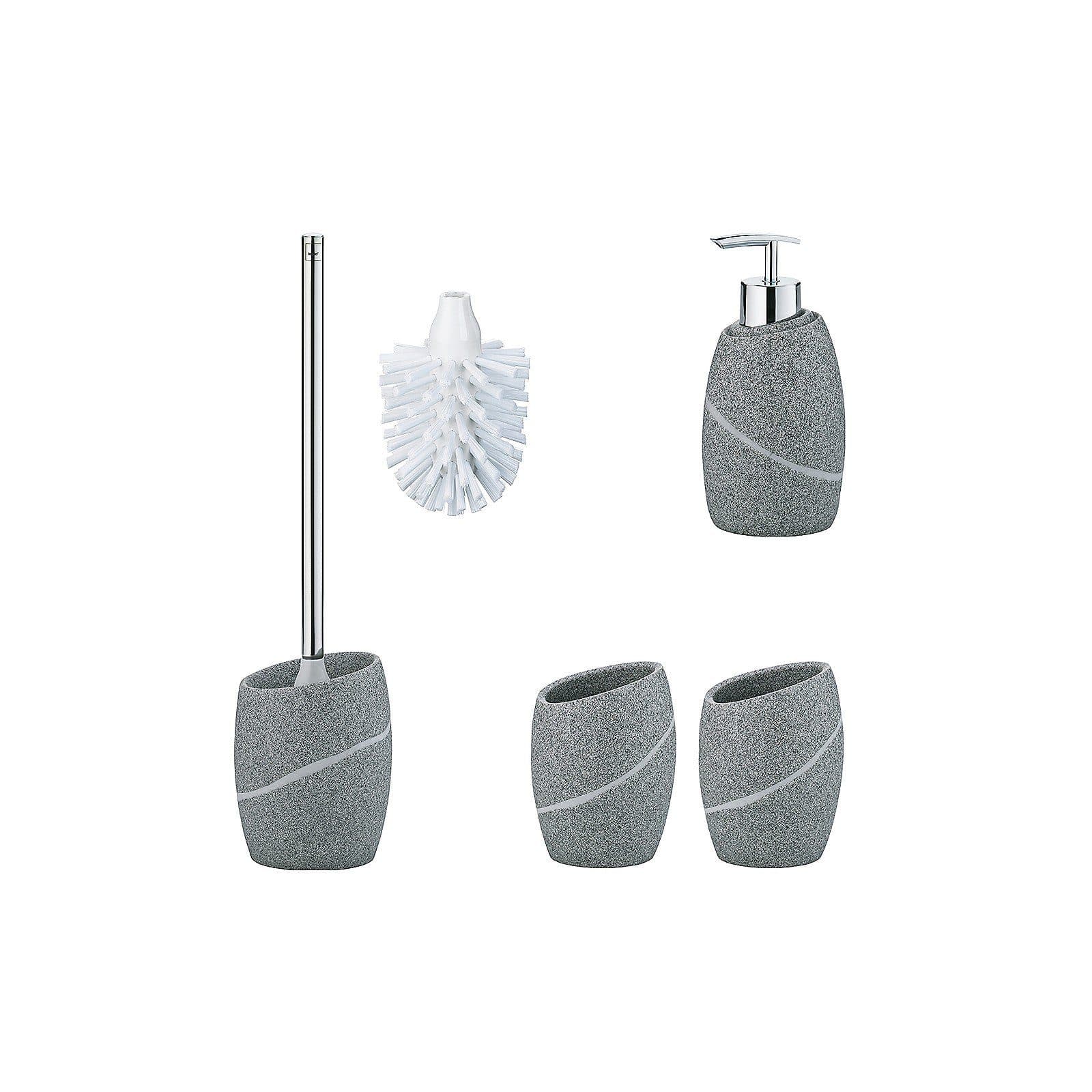 kela Badezimmer-Set Talus WC-Garnitur Grau Polyresin