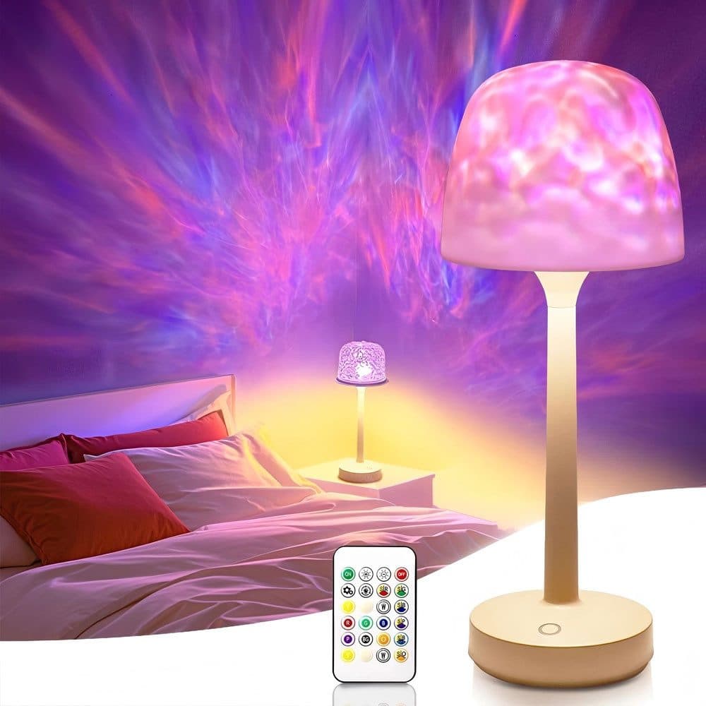 VIVIHEYDAY LED Tischleuchte Wasserwellen Nachttischlampe - Bild 2