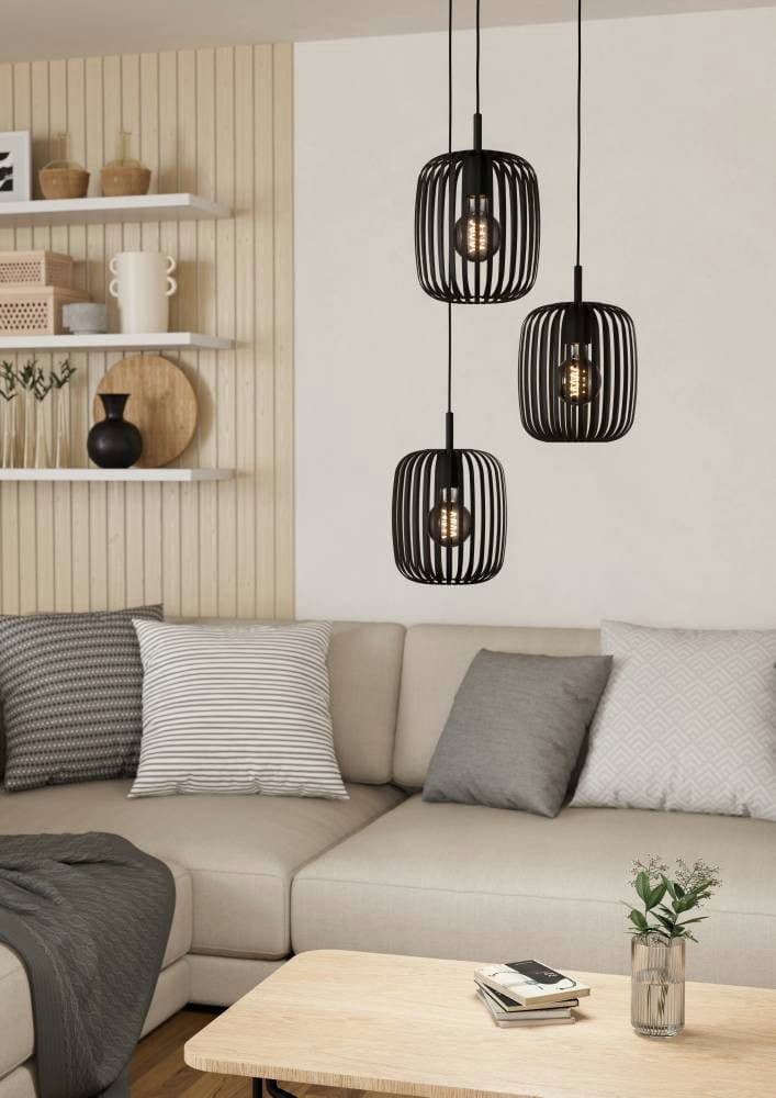 Eglo Hängeleuchte Romazzina, Ø 46 cm, Schwarz, 3-flg. - Bild 2