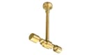 iso-design Deckenträger 2-läufig für Gardinenstangen 20 mm Gold Metall Bild 2