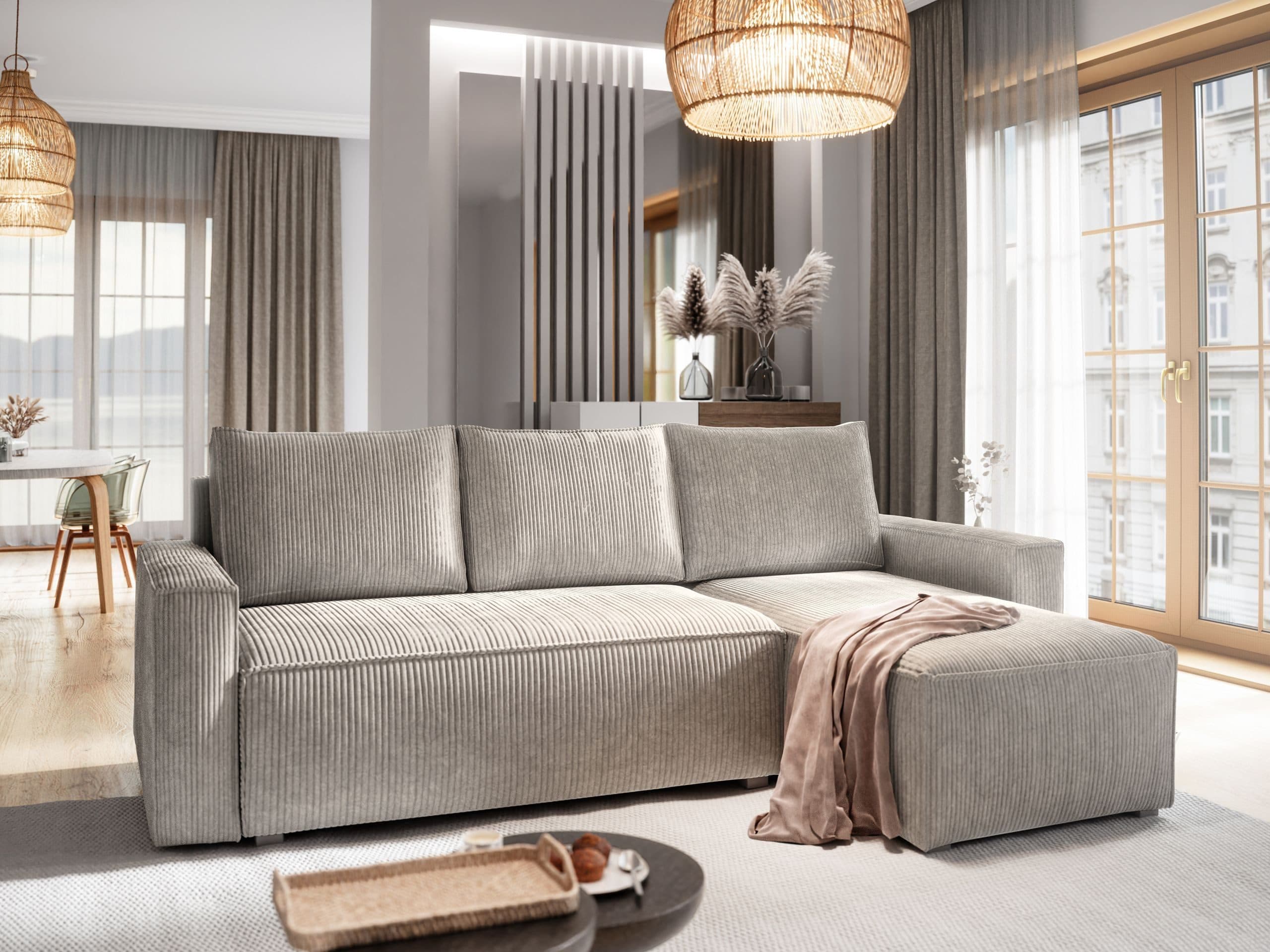 Masseno Ecksofa POTARO L-Form mit Schlaffunktion und Bettkasten - Bild 2