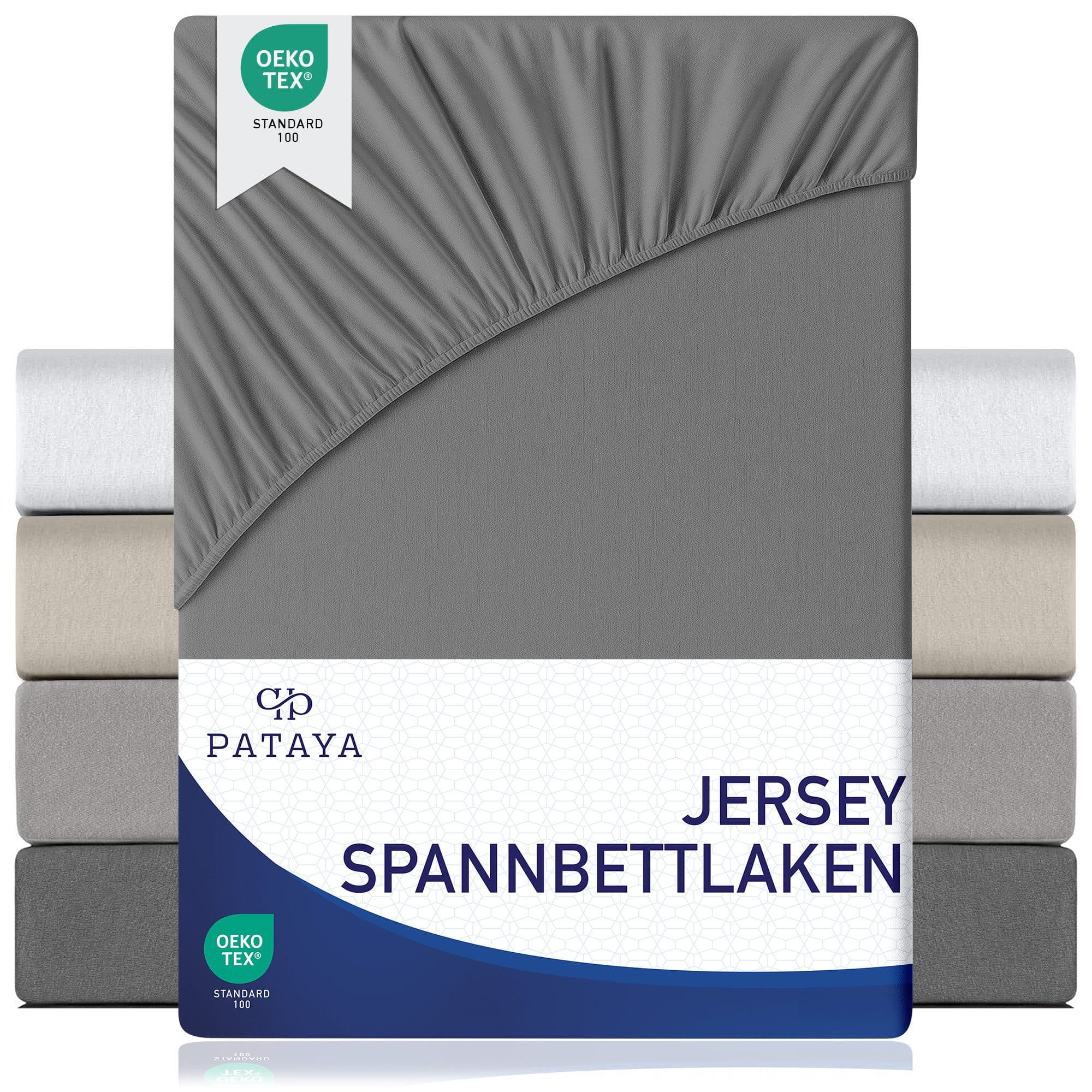 Pataya Spannbettlaken Jersey Bettlaken, bis zu 25cm Höhe, Gummizug: rundum, atmungsaktiv, hautfreundlich - Bild 2