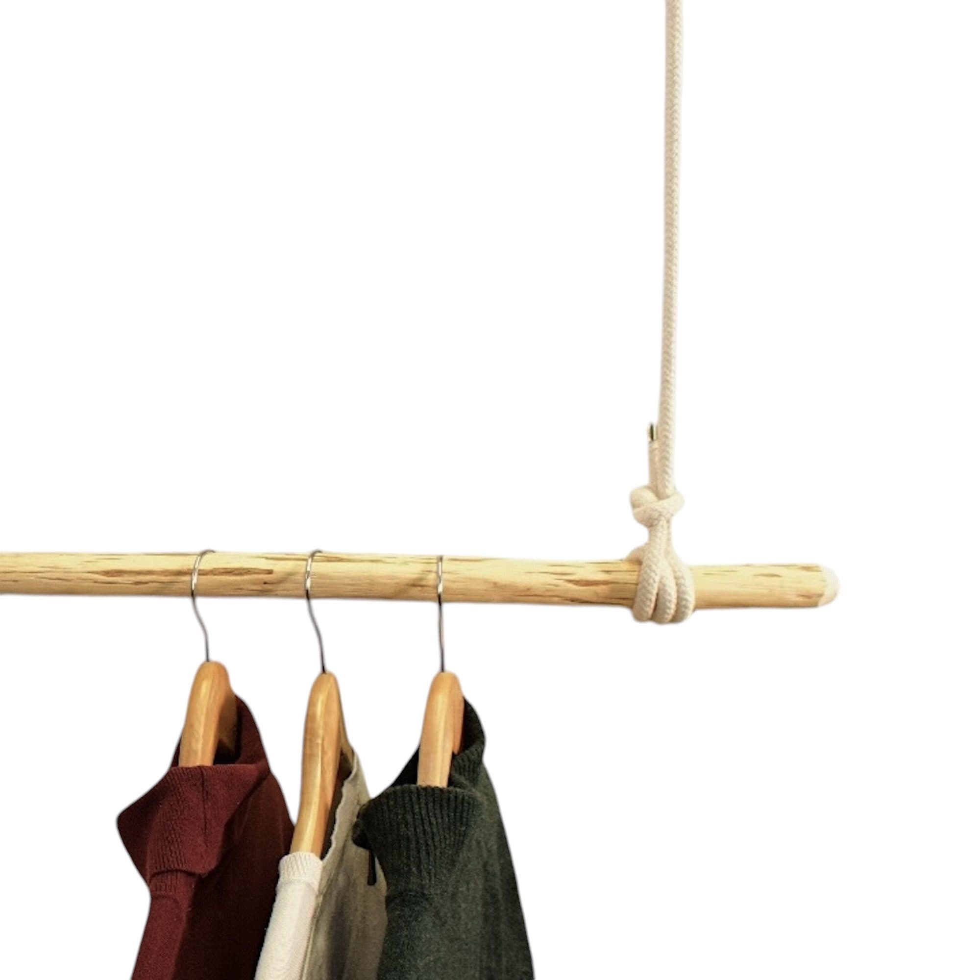 herbeschick. Hängegarderobe Naturbursche Haselnussholz mit Baumwollseil - Bild 2