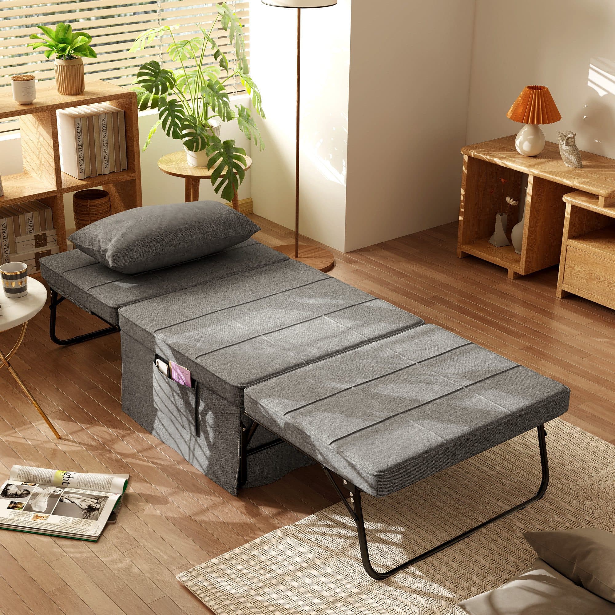HOMCOM Gästebett 4-in-1 Grau mit verstellbarer Rückenlehne - Bild 2
