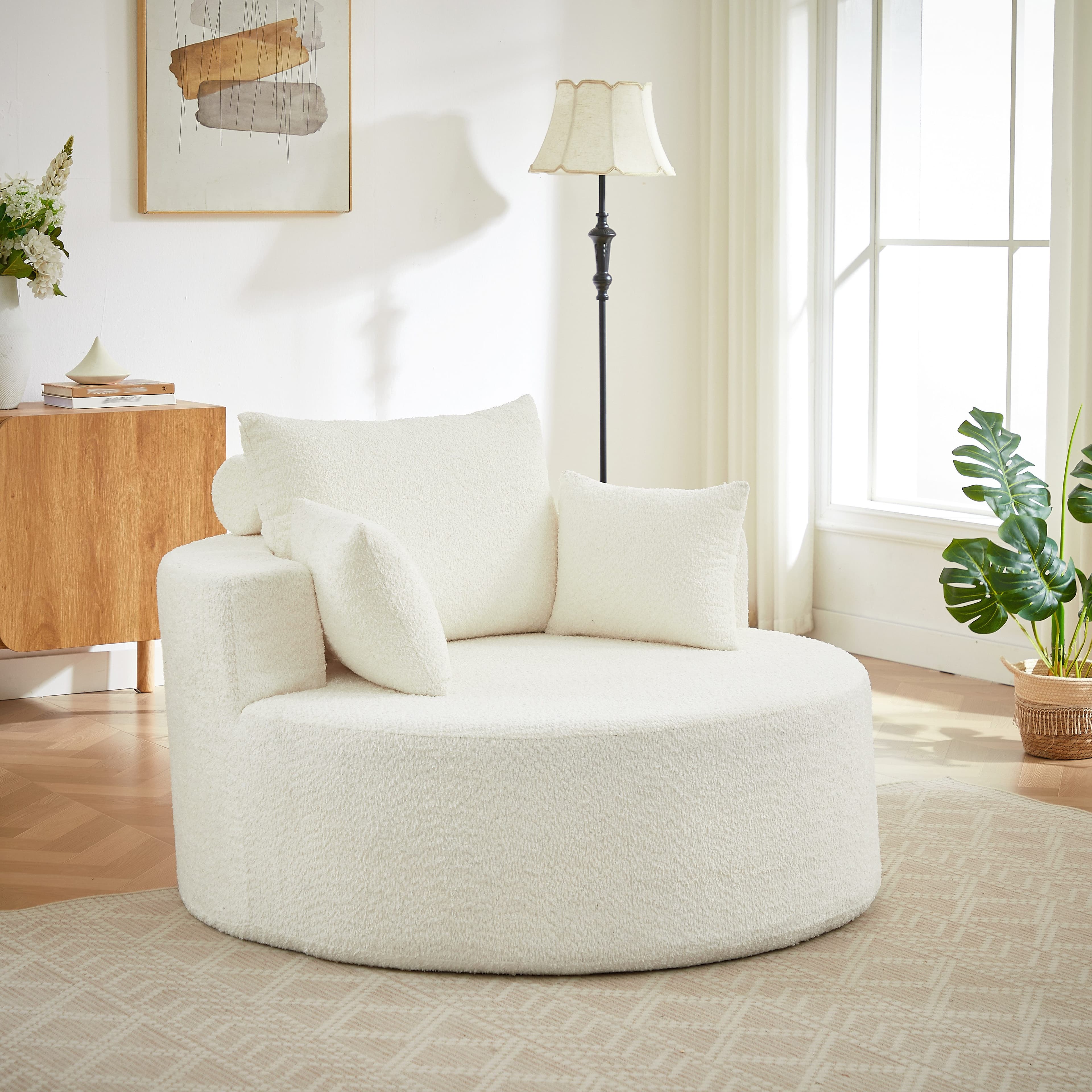 REDOM Relaxsessel Chenille Beige mit Relaxfunktion - Bild 2