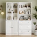 VOWNER Bücherregal 180 cm Hochschrank Weiß Schwarz Bild 2