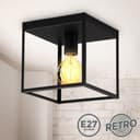 B.K.Licht Retro Deckenleuchte Schwarz Matt 1-flammig E27 Metall Bild 2