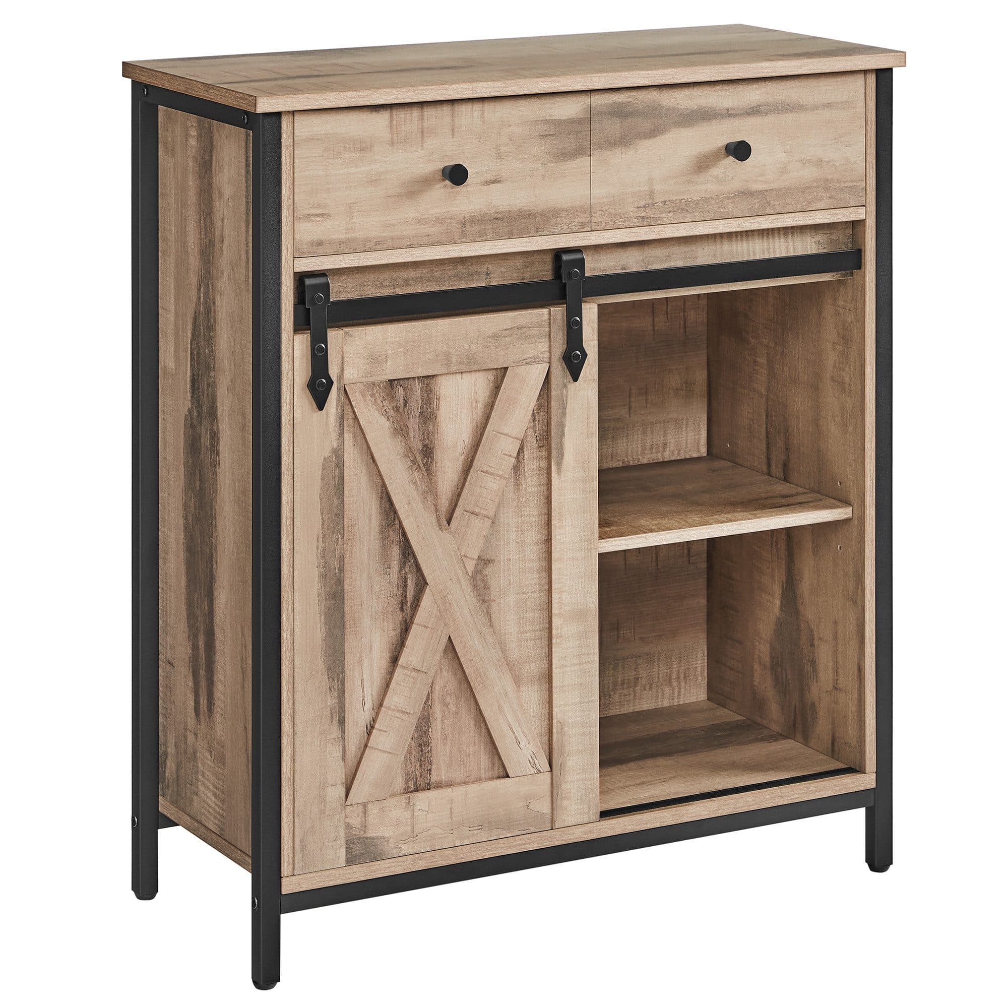 VASAGLE Sideboard Kommode 70 x 30 x 80 cm mit Schublade und Schiebetür - Bild 2