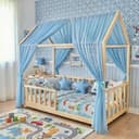 Baby Fancyroom Betthimmel Tüll für Montessori Hausbett Blau Bild 2