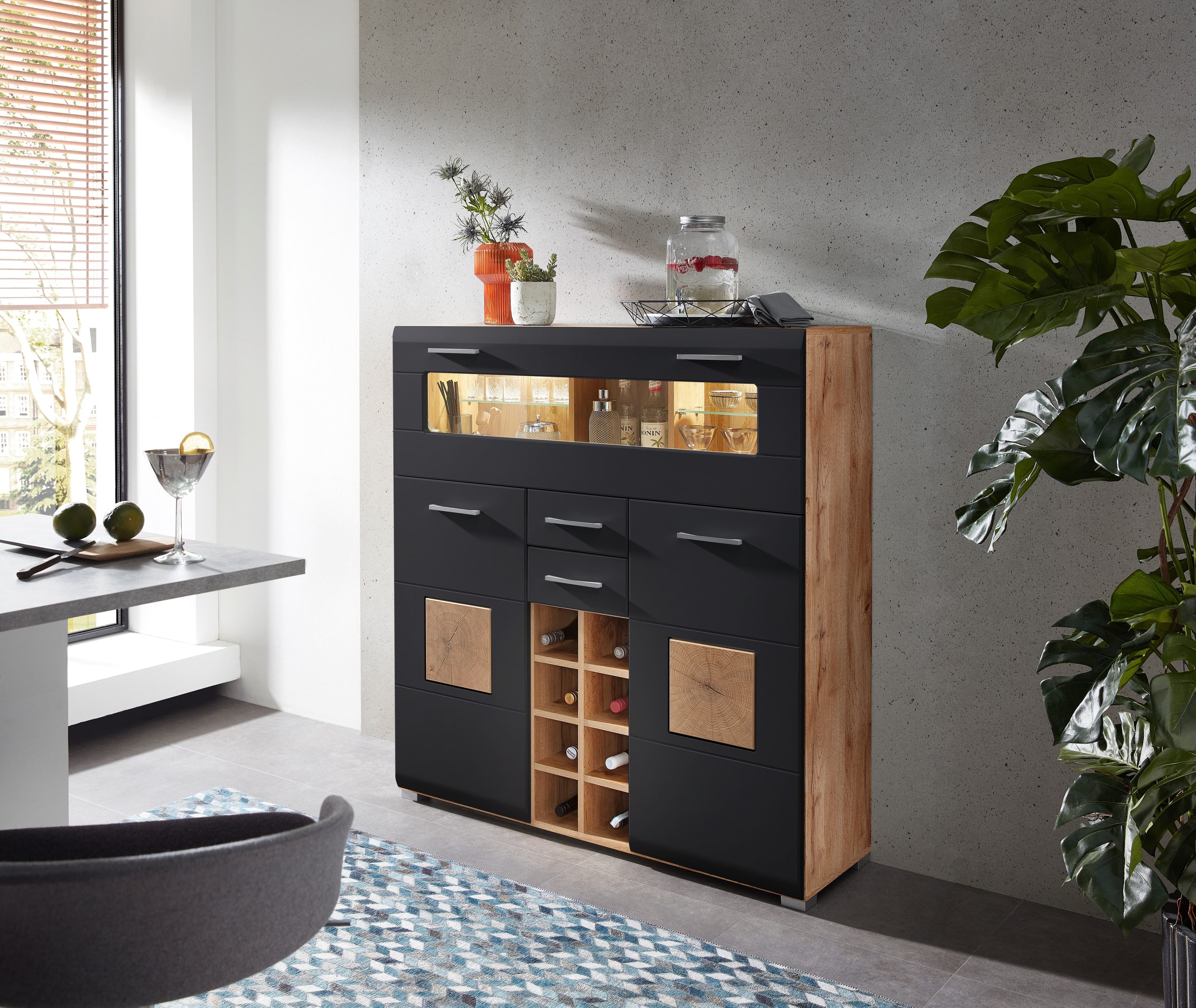INNOSTYLE Sonate Barschrank Schwarz mit LED-Beleuchtung - Bild 2