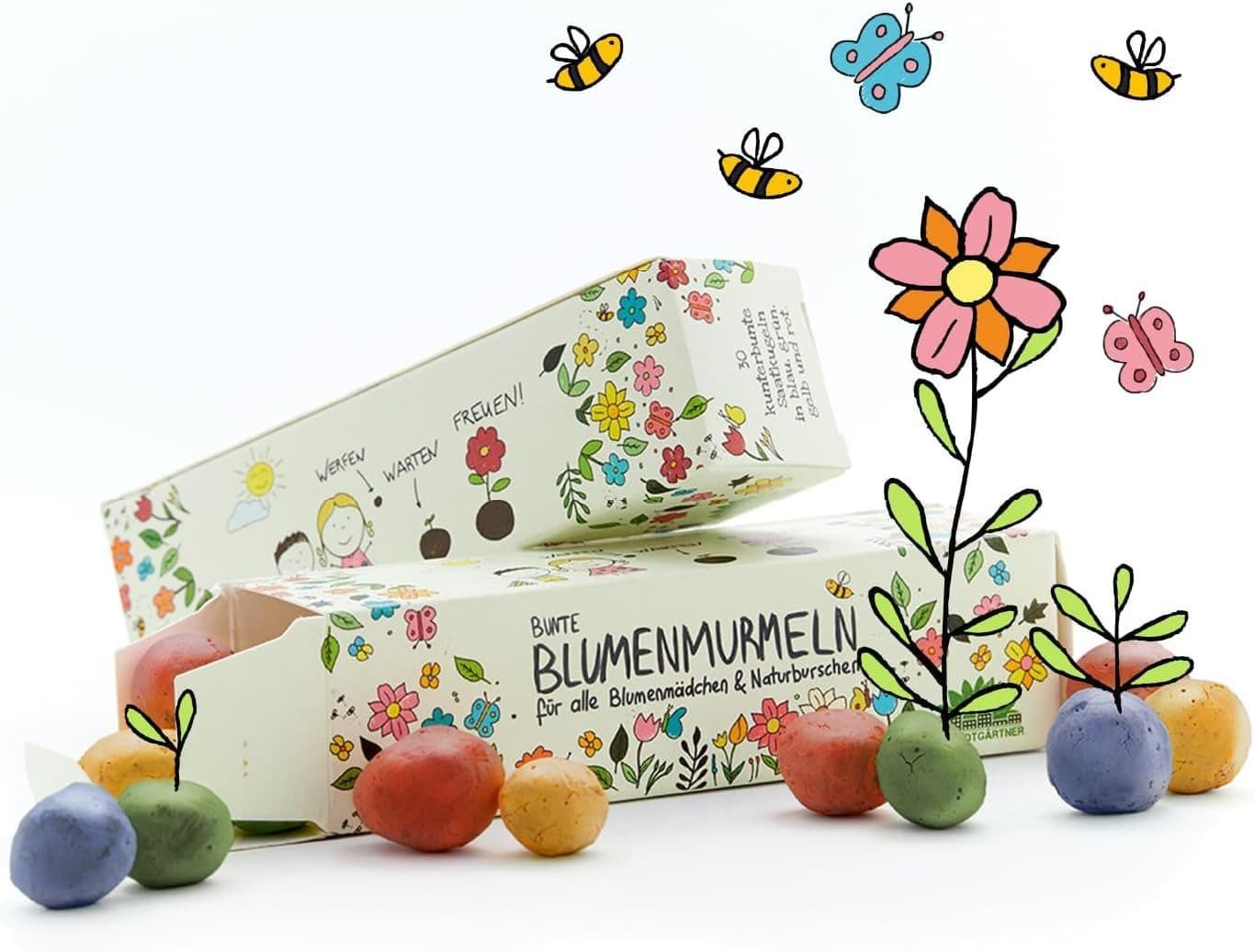 Die Stadtgärtner Blumenmurmeln 25-tlg. Bunt mit 20 Arten Saatgut - Bild 2
