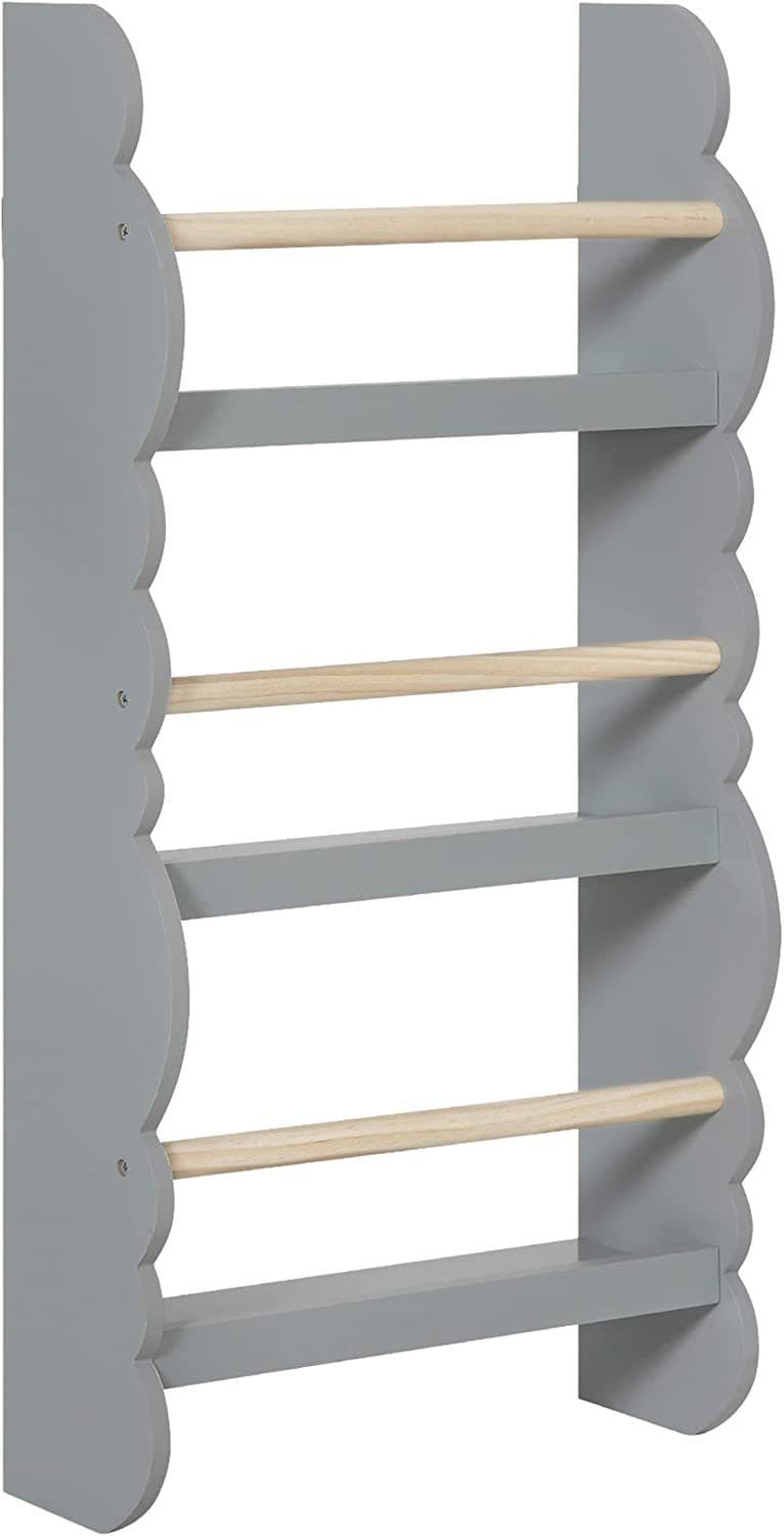 Woltu Kinderregal Wandregal Grau Helle Eiche Bücher-Organizer - Bild 2
