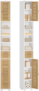 MSMASK Hochschrank Badezimmerschrank 22x20x180 cm Holzfarben Bild 2