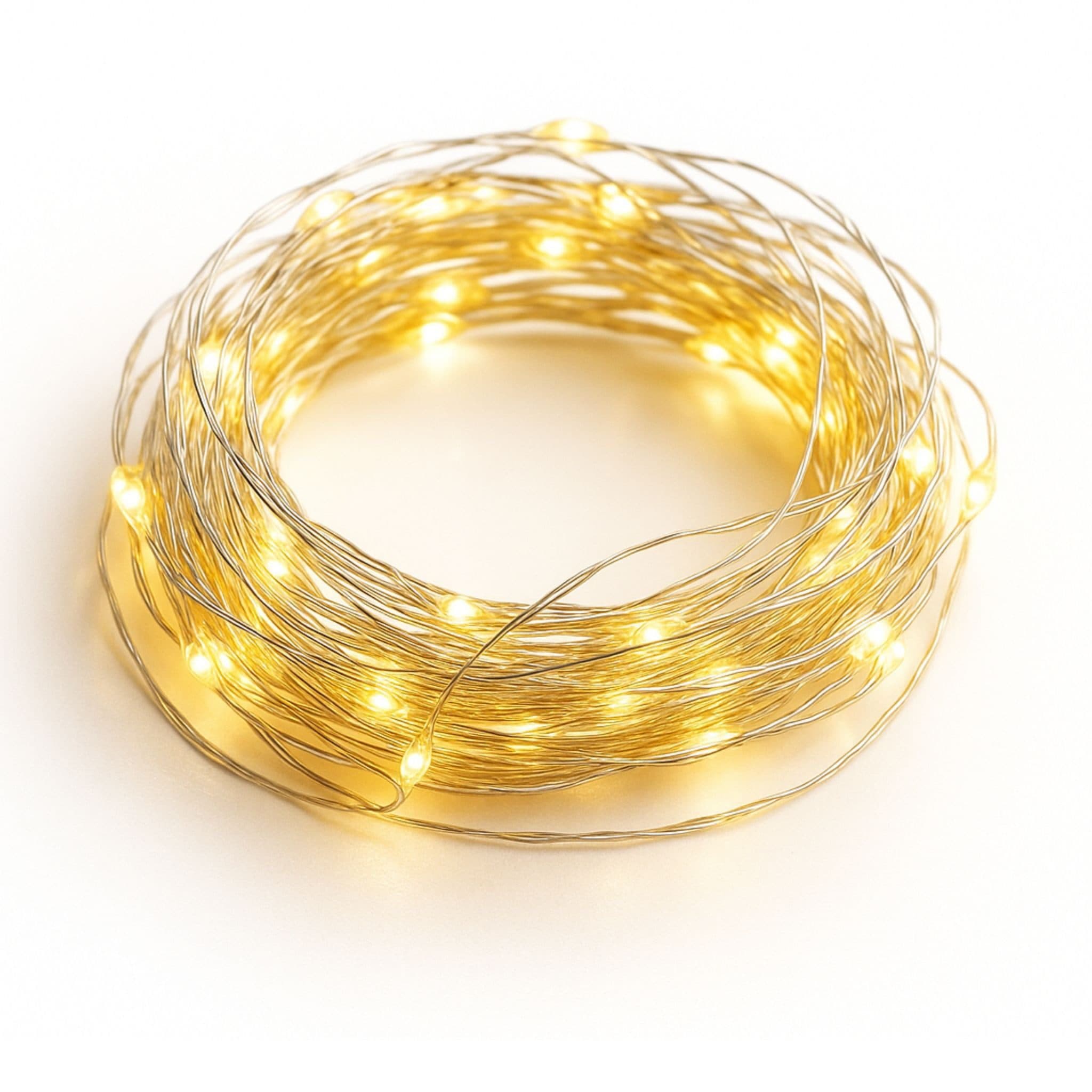 matches21 HOME & HOBBY LED-Lichterkette 5m 100 LEDs Timer Batterie Warmweiß - Bild 2