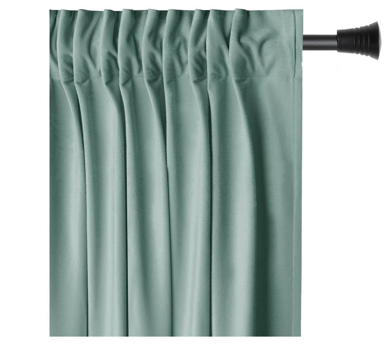 Restilo Kräuselband Gardine Verdunkelnd Samt Textil Grün - Bild 2