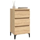 vidaXL Nachttisch Industrie-Stil Holz Metall 3 Schubladen Sonoma-Eiche Bild 2