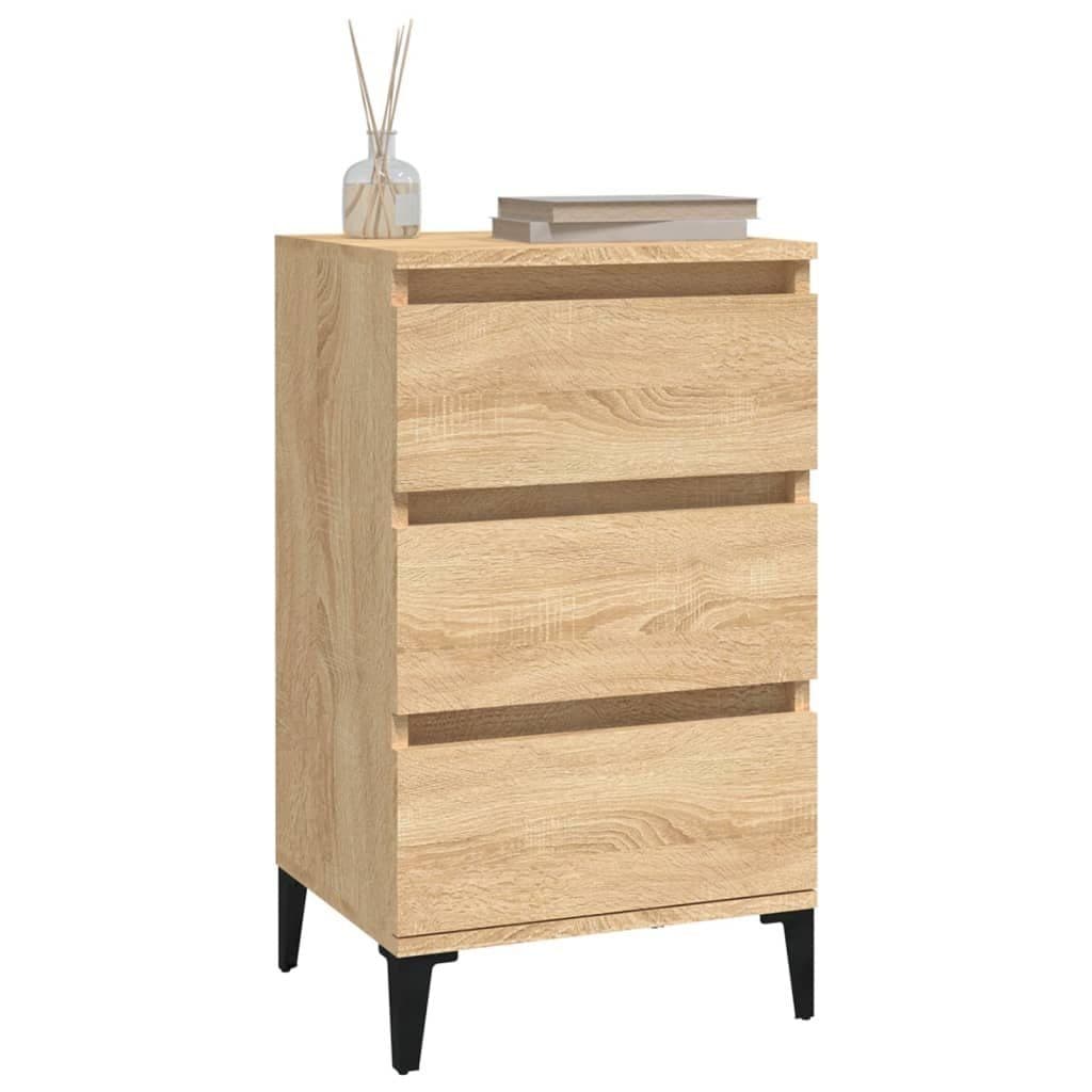 vidaXL Nachttisch Industrie-Stil Holz Metall 3 Schubladen Sonoma-Eiche - Bild 2