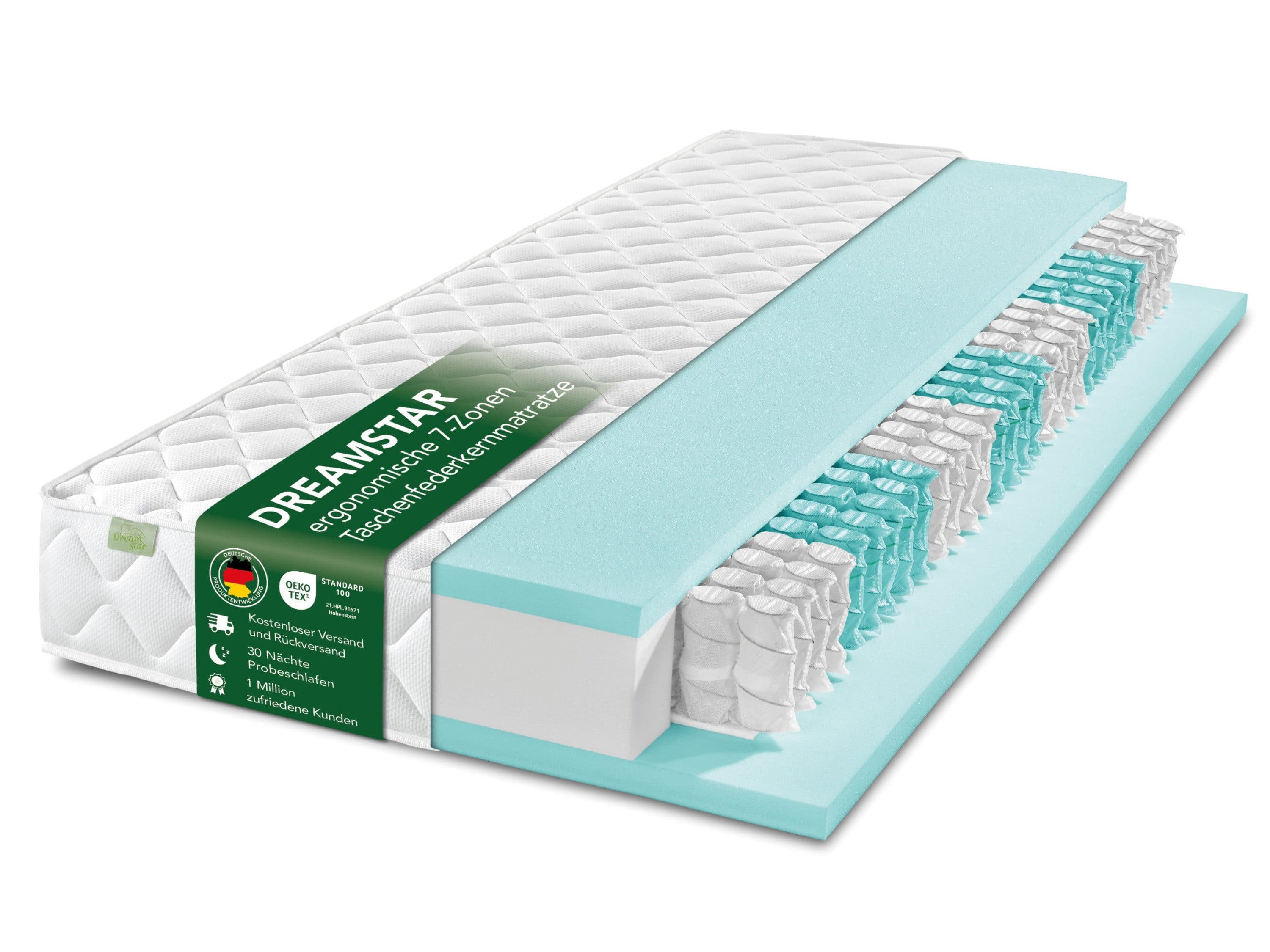 Taschenfederkernmatratze Ergo Flex 7-Zonen Federkernmatratze Dreamstar - Bild 2