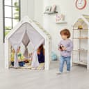 COZYCOLLECTIONS Montessori Spielhaus Holz Weiß mit abnehmbarem Stoffbezug Bild 2