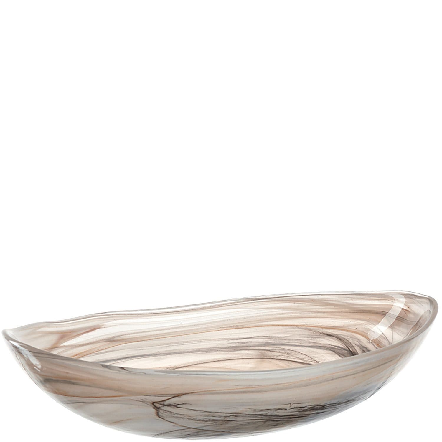 Beige Schale im Landhausstil aus Kalk-Soda-Glas