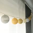 K&L LED-Lichterkette Cotton Ball 20 LED Kugeln Gelb Gold Silber Bild 2