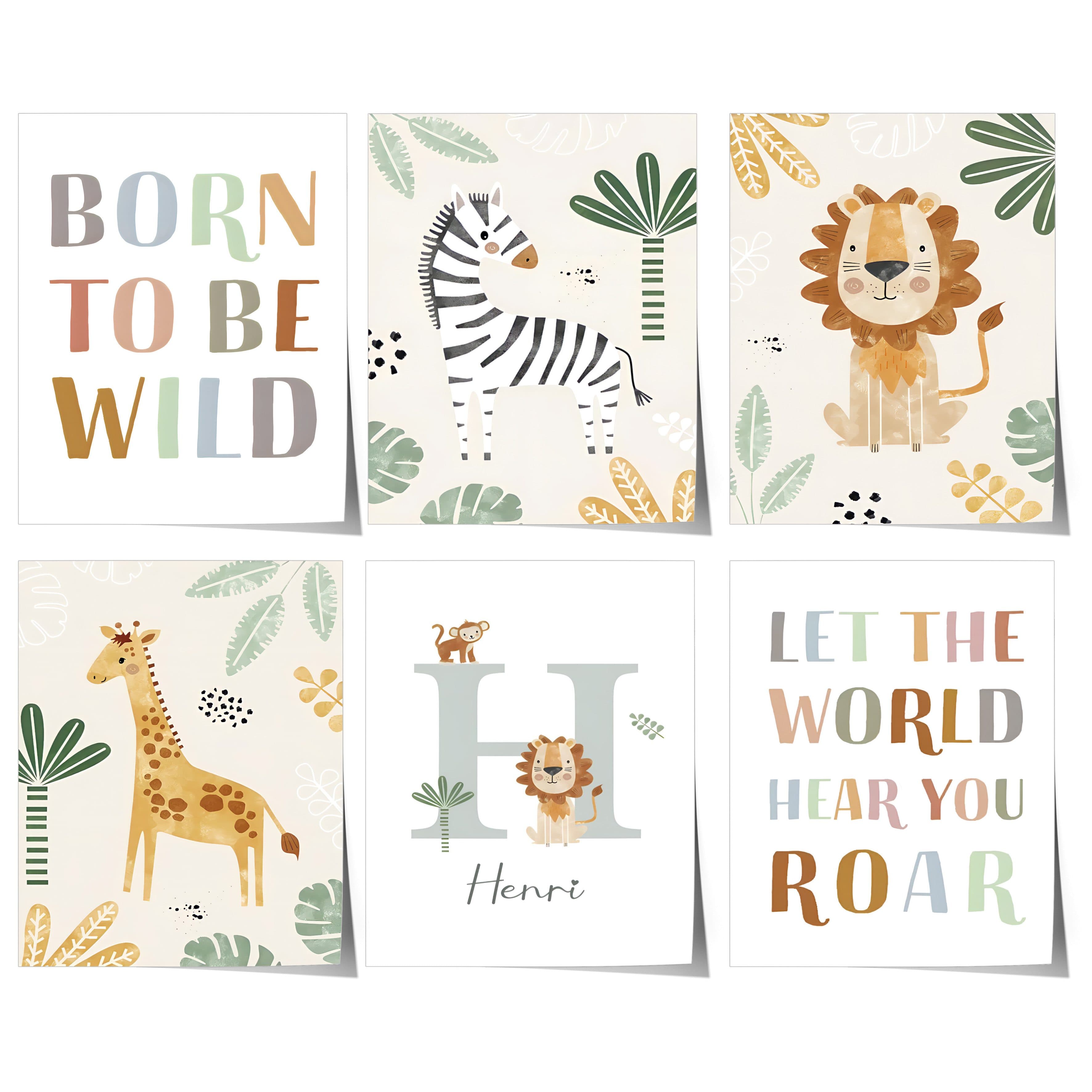 JUSTGOODMOOD Poster Premium Safari Dschungel Tiere Personalisiert Kinderzimmer - Bild 2