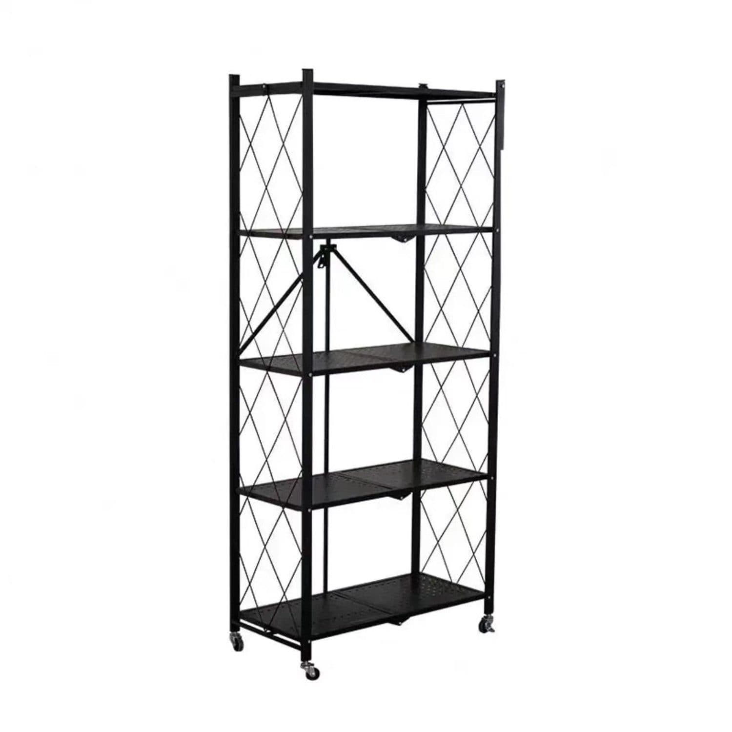 FOXSPORT Standregal mit Rollen 5 Ablagen 20 kg Traglast Küchenregal 72x37x163cm - Bild 2