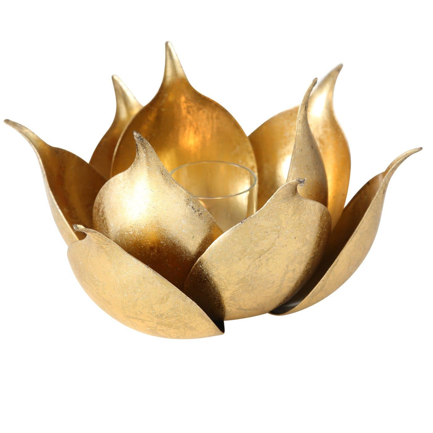 MF Windlicht Lotusgold Metall Gold 20 cm - Bild 2