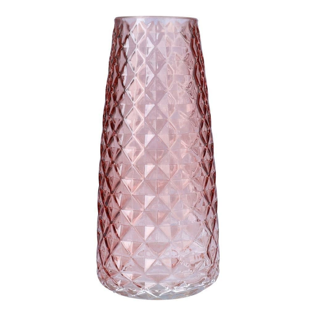 INNA-Glas Blumenvase AMALFRIED Altrosa Rautenmuster