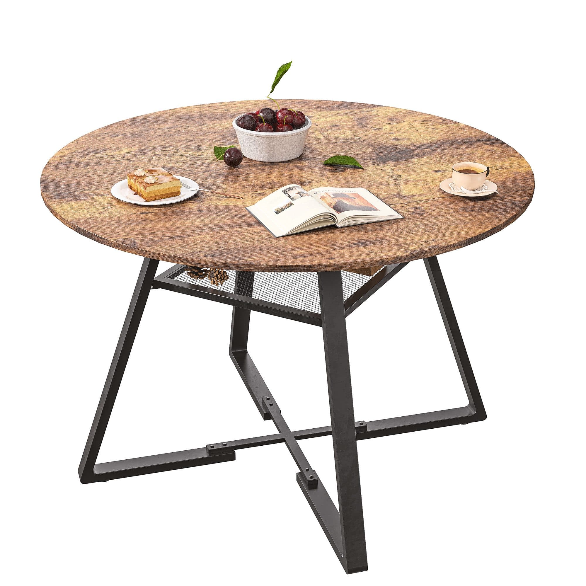 FUROKOY Esstisch Rund 120 cm Holz für 4-6 Personen - Bild 2