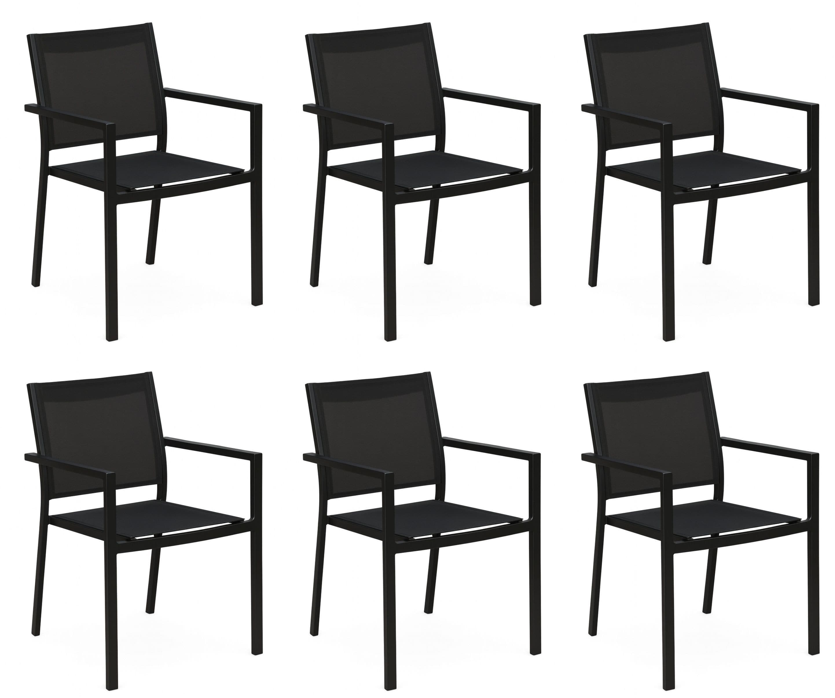 Gardissimo Gartenstuhl 6er Set Space Grau Stapelbar Aluminium - Bild 2
