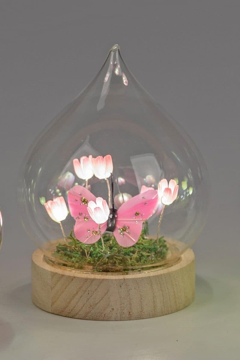 formano LED Dekolicht Tropfen Blumen Schmetterling pink