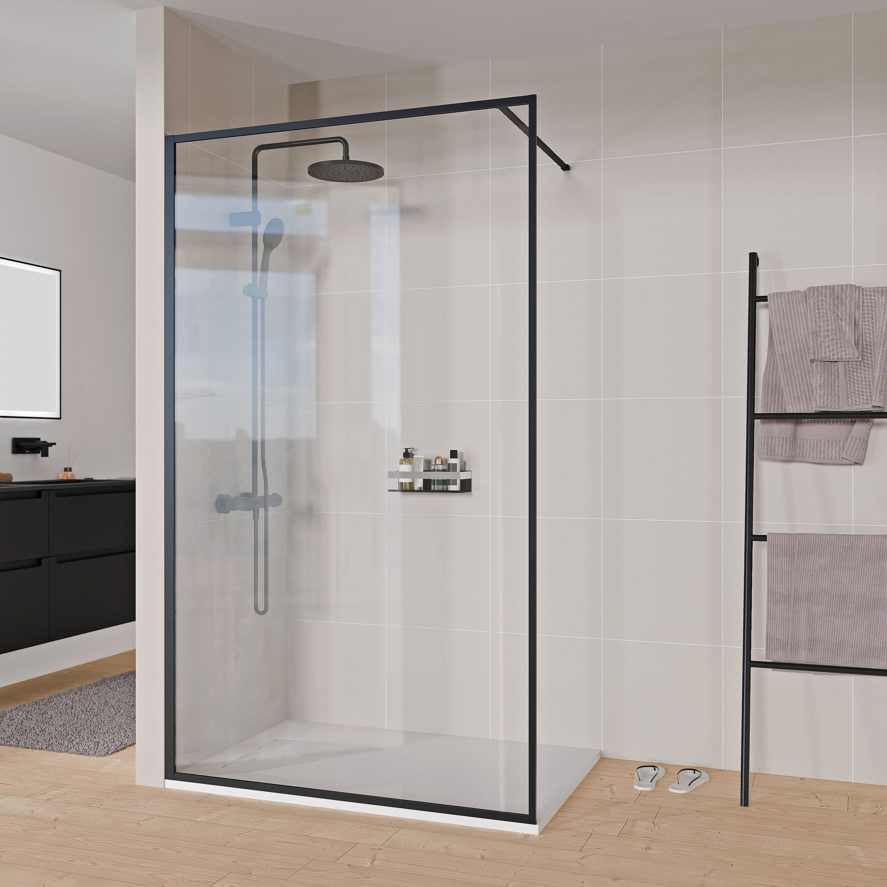 Bernstein Walk-in-Dusche FRAME Schwarz ESG Glas - Bild 2