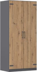 Rauch Holmes Drehtürenschrank Grau/Eiche Industrial Style Bild 2