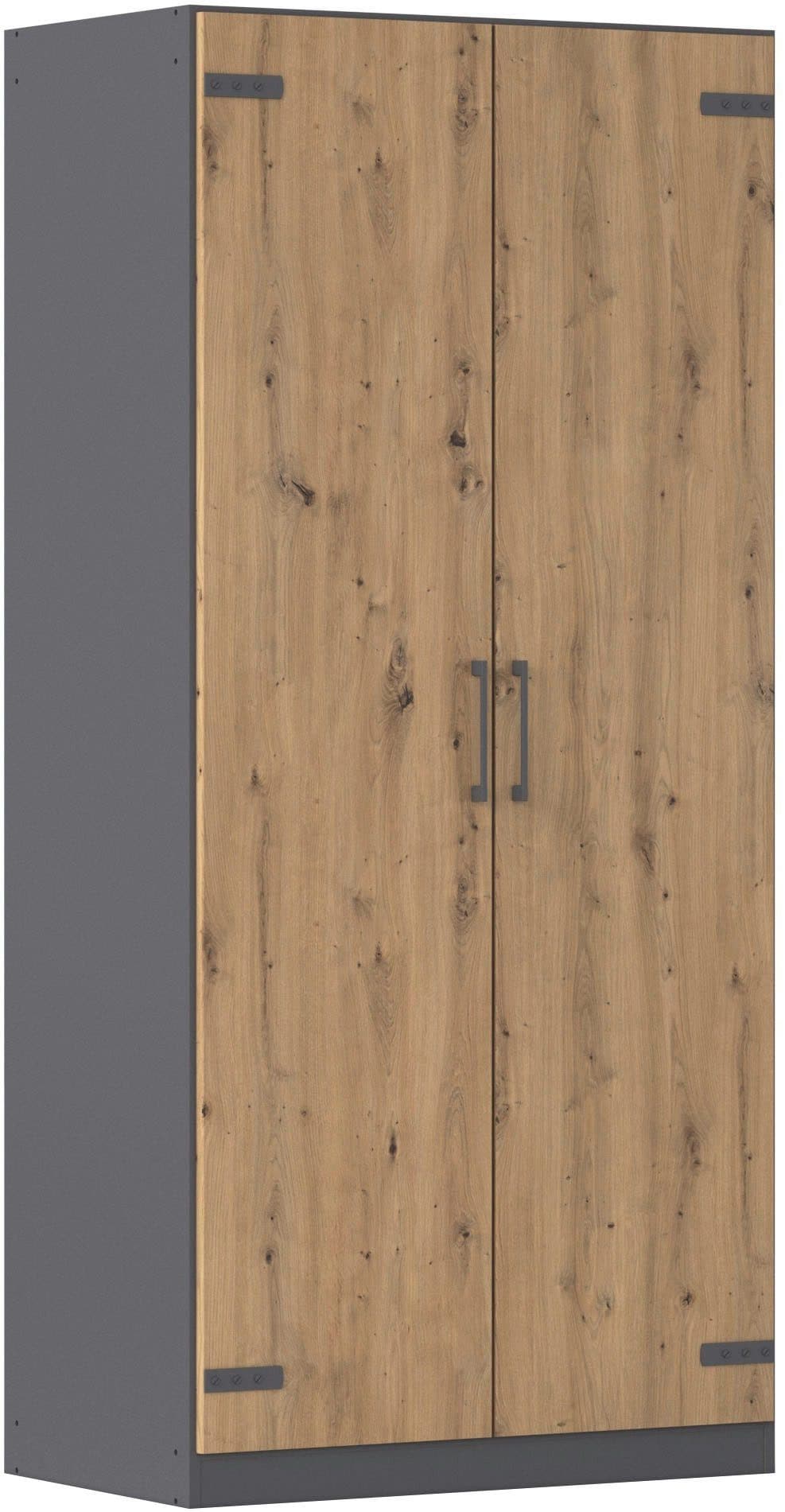 Rauch Holmes Drehtürenschrank Grau/Eiche Industrial Style - Bild 2