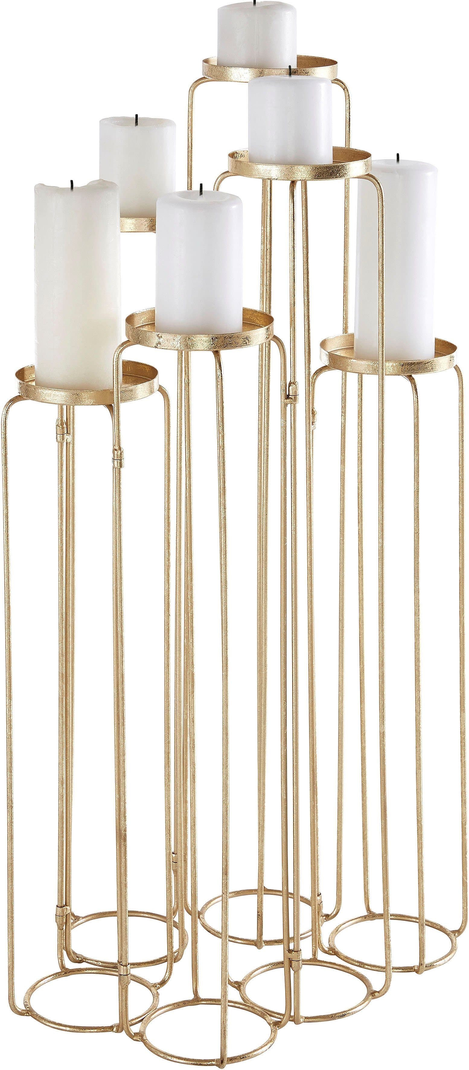 OTTO HOME Kerzenständer Mareesa Gold Metall Variabel Stellbar - Bild 2