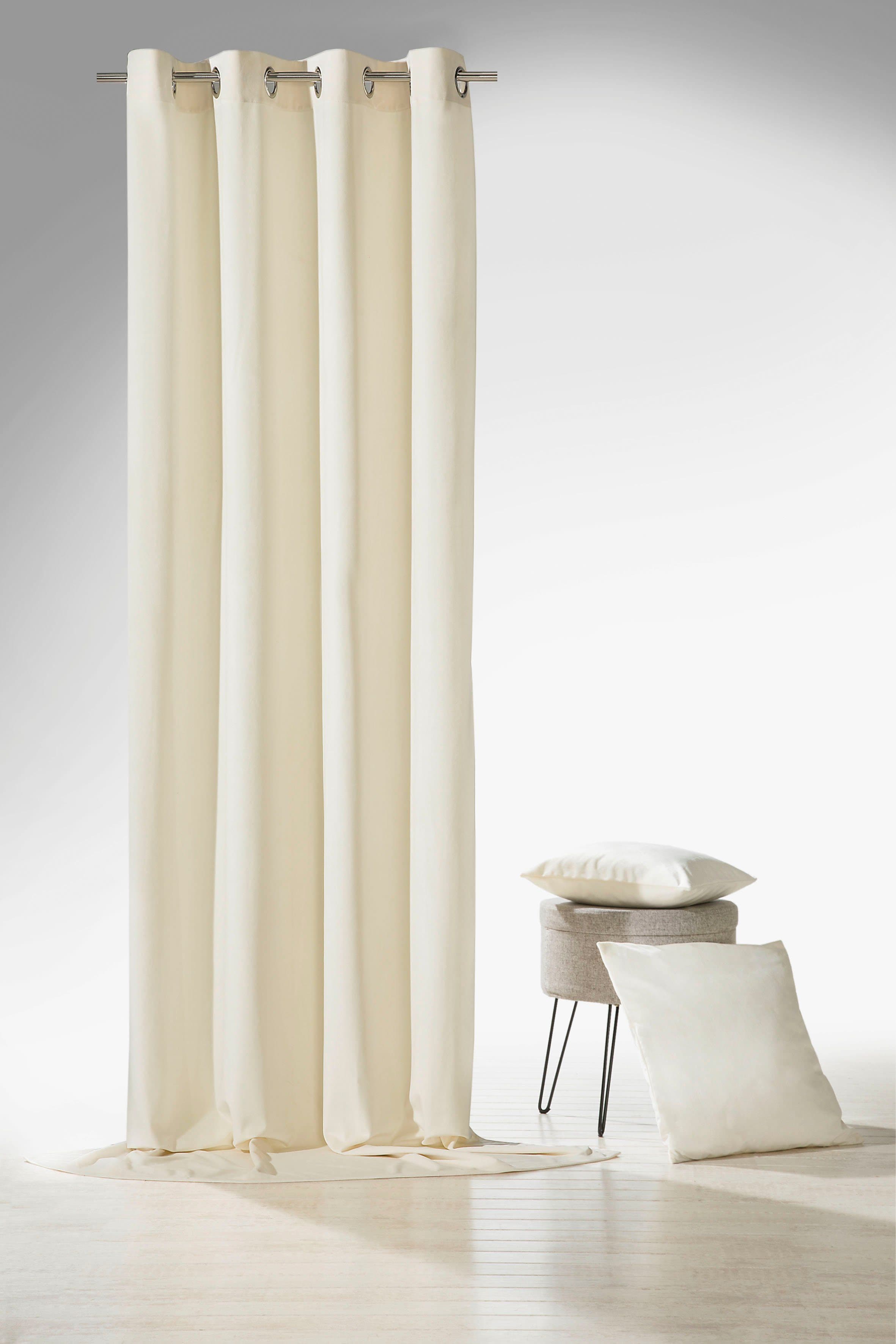 WECKBRODT Vorhang Valentin Beige Samt-Optik Blickdicht - Bild 2