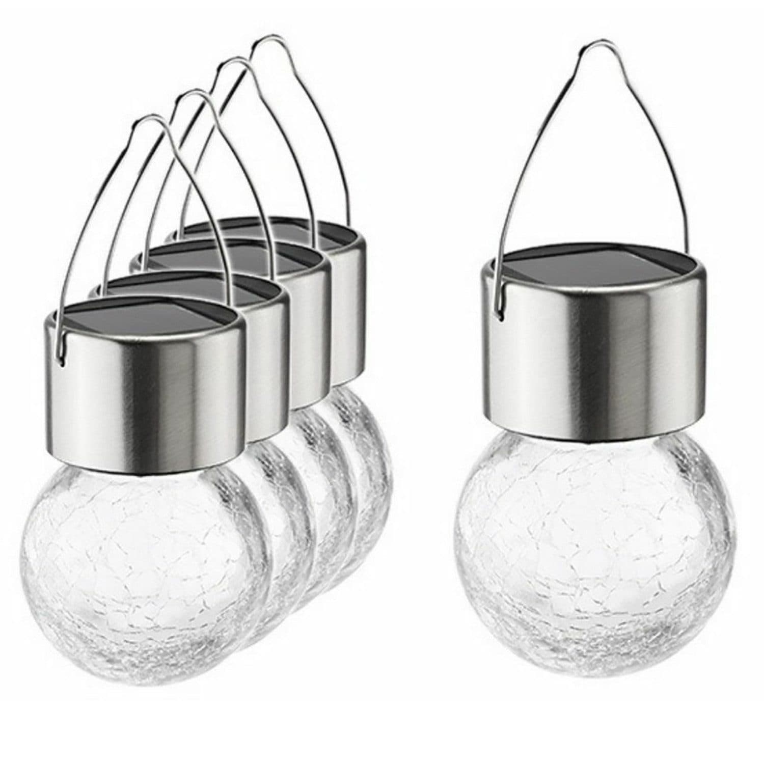 Fachhandel Plus LED Hänge-Solarleuchten 5er Set Kristallglas warmweiß - Bild 2