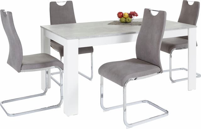 Homexperts Essgruppe Zabona: Modernes Design mit Betonoptik und Metallgestell