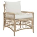vidaXL Gartenstuhl mit Kissen Beige Poly-Rattan Bild 2
