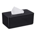 relaxdays Papiertuchbox Schwarz mit Bambusdeckel Bild 2